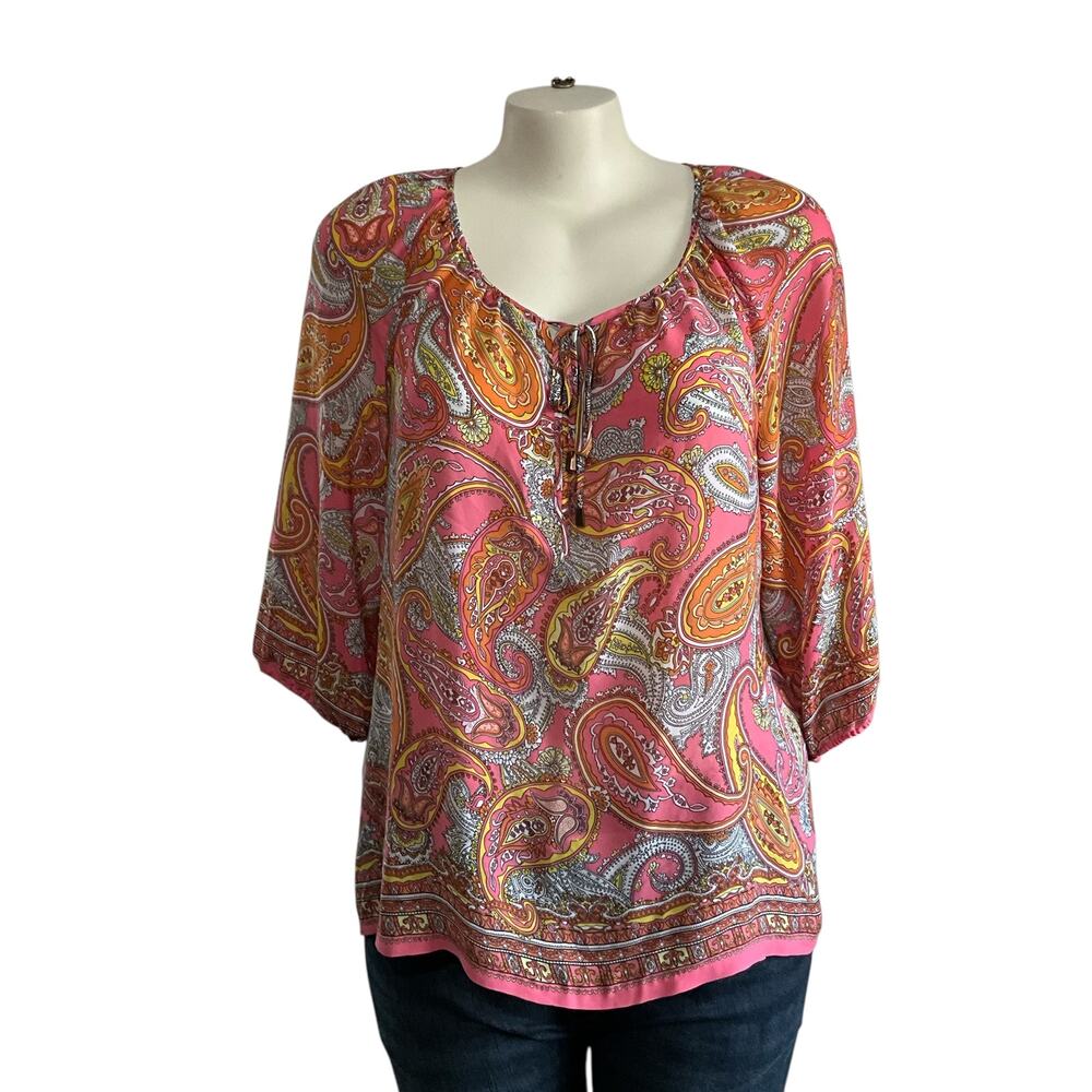 Charter Club Pink Paisley Blouse: Y2K, Modern